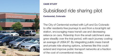 Case study - subsidised ride sharing pilot, Centennial, Colorado