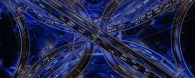 Major road networks criss-crossing each other